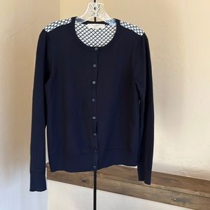 Mixed Media Navy Sweater